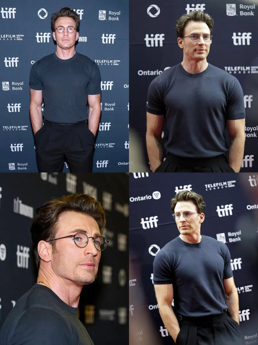Subhaan Khan on X: "Latest Picture Of Chris Evans on the #TIFF red carpet at the world premiere of 'SACRIFICE ( His New Look Confirms His Return As Steve Rogers / Captain