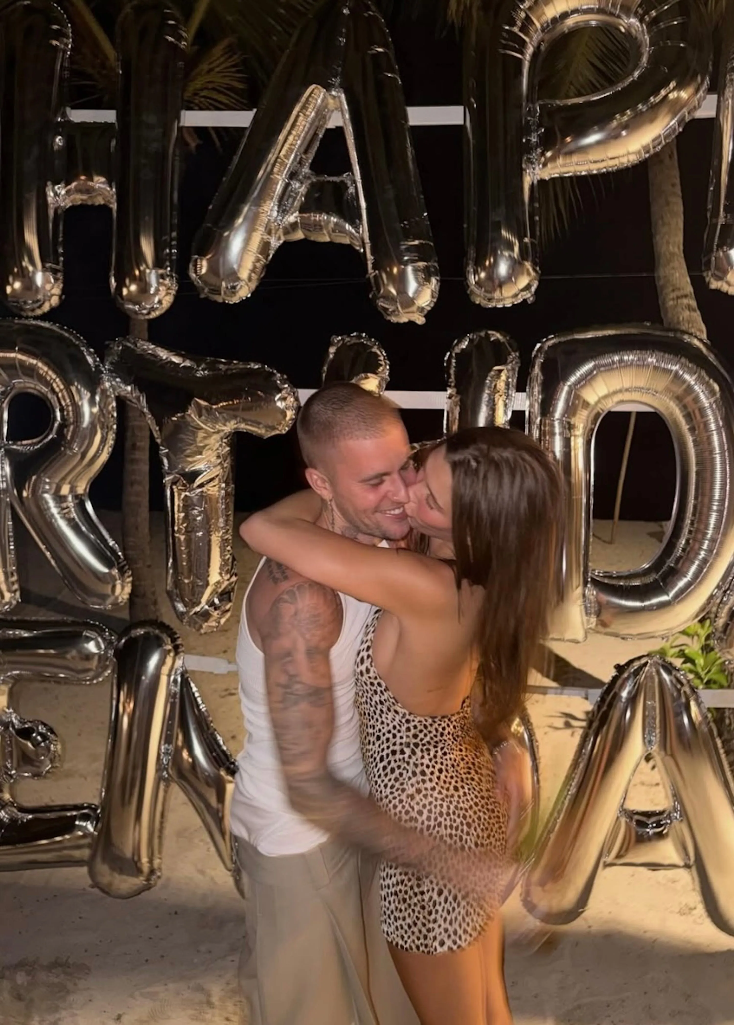 Justin Bieber and Hailey Bieber Kiss at Kendall Jenner's Party