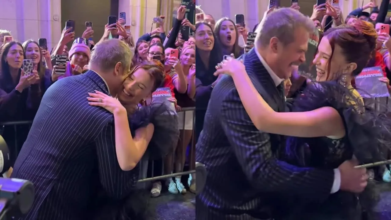 Millie Bobby Brown hugs David Harbour as they reunite at Stranger Things 5  World Premiere amid harassment allegations - watch video